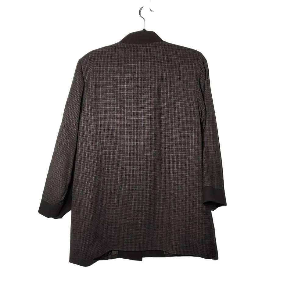 Doncaster Women's 100% Wool Brown‎ Plaid Blazer Size 8 Career Fall Office Winter